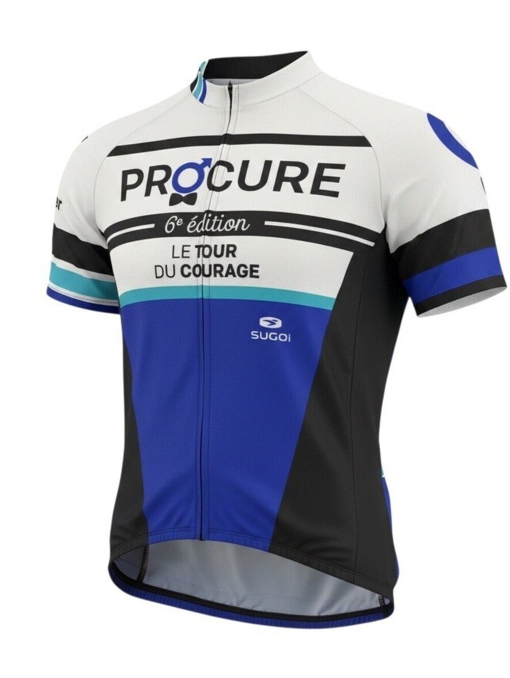 SUGOI Procure Le Tour Du Courage 6th Ed. Cycling Jersey Full Zip White Medium